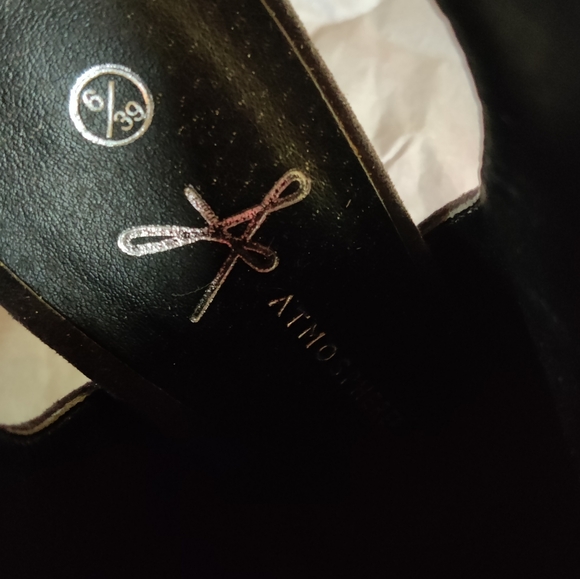 🗺️ Atmosphere Size 6, Faux Suede OPEN BACK PEEP TOE BLOCK HEELED BOOTS, Trendy - Picture 6 of 13